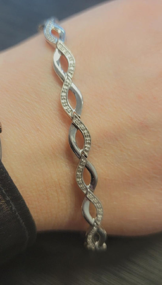 Infinity Diamond Bracelet in Sterling