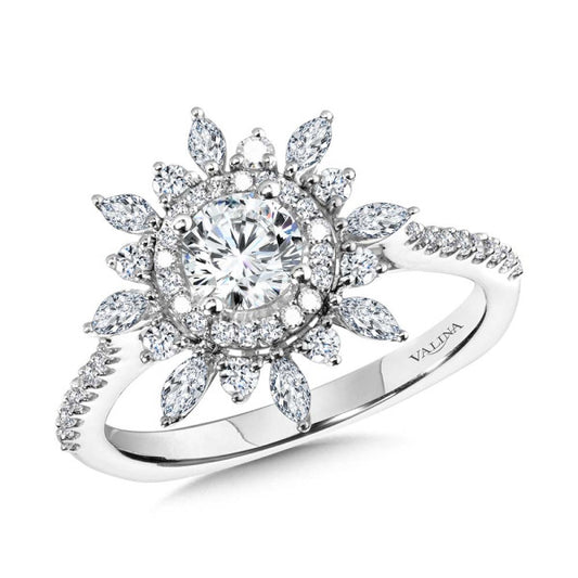 FLORAL DOUBLE HALO DIAMOND VALINA ENGAGEMENT RING