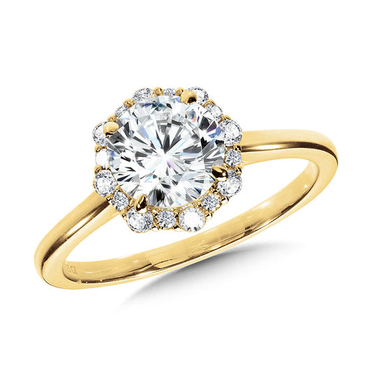 LAB-CREATED BLOOMING HALO DIAMOND ENGAGEMENT RING