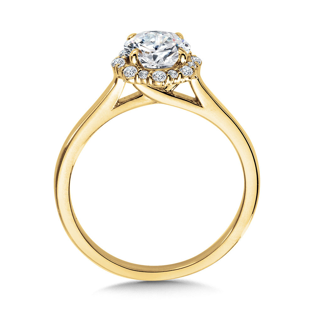 LAB-CREATED BLOOMING HALO DIAMOND ENGAGEMENT RING