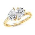 Load image into Gallery viewer, PEAR-CUT DOUBLE CENTER STONE & HIDDEN HALO SOLITAIRE ENGAGEMENT RING
