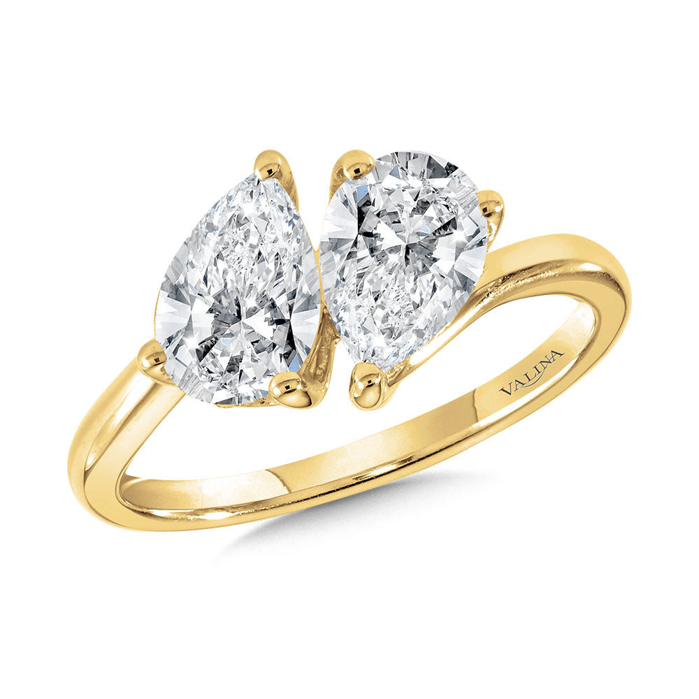 PEAR-CUT DOUBLE CENTER STONE & HIDDEN HALO SOLITAIRE ENGAGEMENT RING