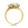 Load image into Gallery viewer, PEAR-CUT DOUBLE CENTER STONE & HIDDEN HALO SOLITAIRE ENGAGEMENT RING
