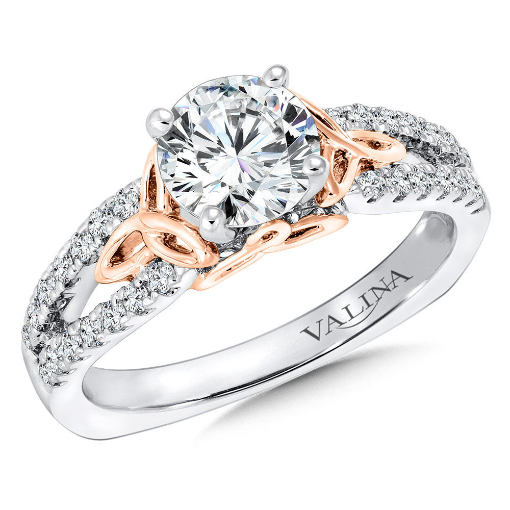 WHITE AND ROSE GOLD DIAMOND ENGAGEMENT RING