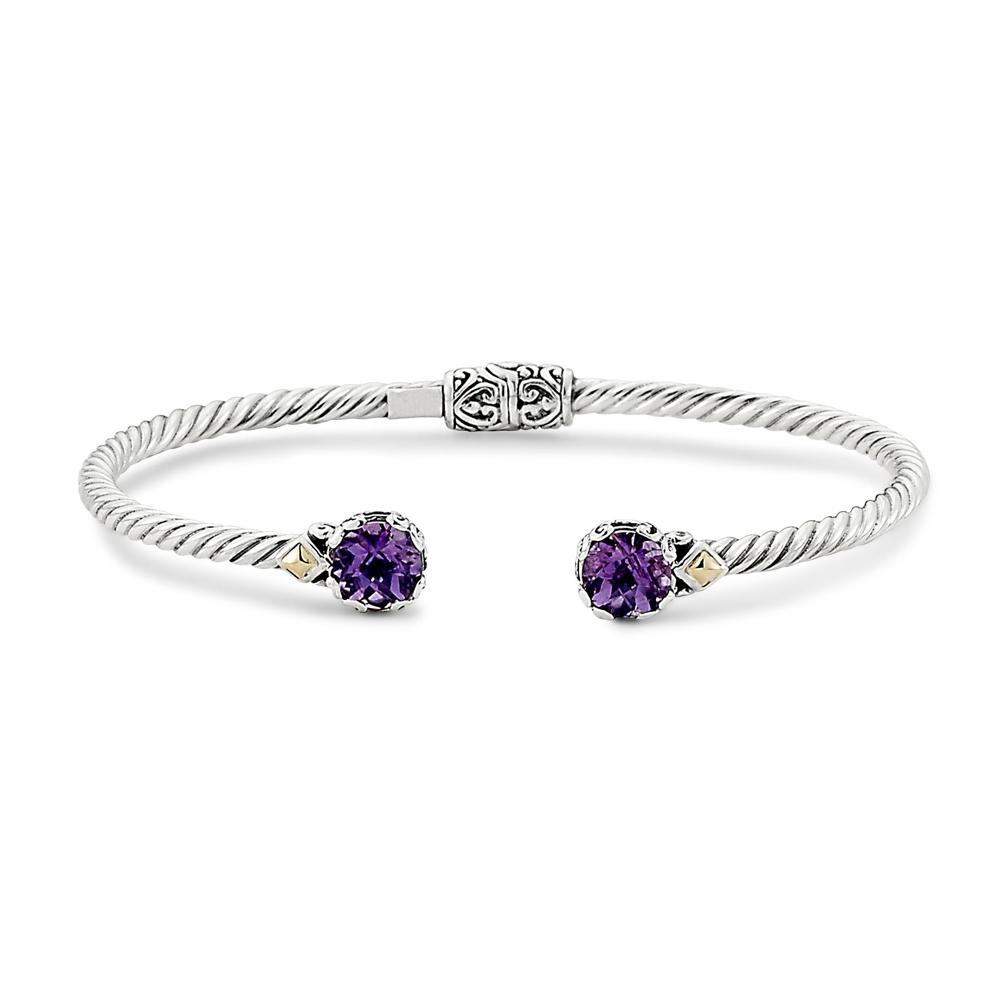 Amethyst Twisted Cable Bangle