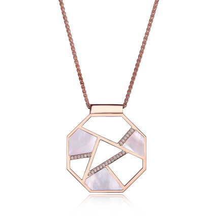 SS Mother of Pearl & CZ Elle Fashion Pendant