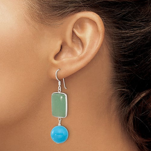 SS Turquoise Dangle Earrings