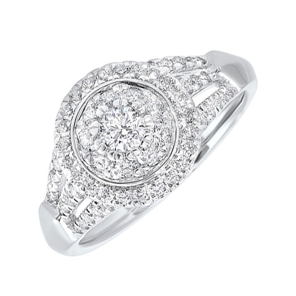 White Gold & Diamond Classic Book Cash & Carry Engagement Ring
