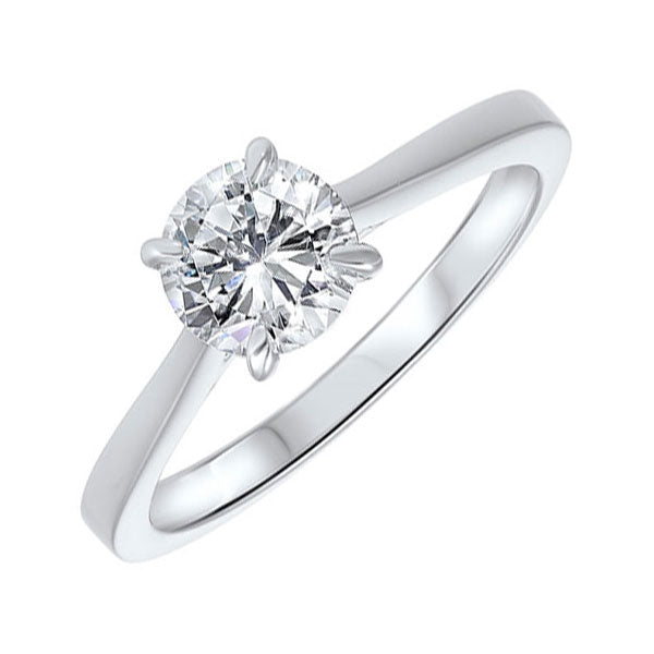 Gold & Diamond Classic Book Solitaire Engagement Ring
