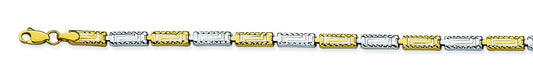 W/Y DC Greek Key Bracelet 14 Kt