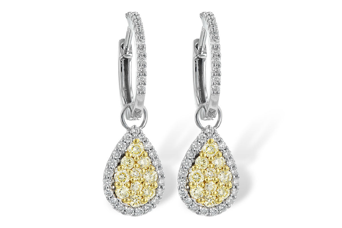 Yellow Pear Fancy Diamond Earrings