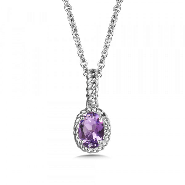 Sterling Silver Amethyst Colored Pendant