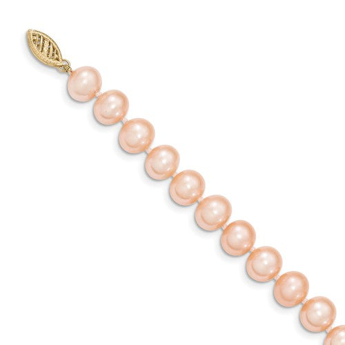 Pink Near Round Freshwater Cultured Pearl Bracelet