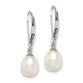 Load image into Gallery viewer, SS 7-8mm White Freshwater Cultured Pearl Dangle Earrings
