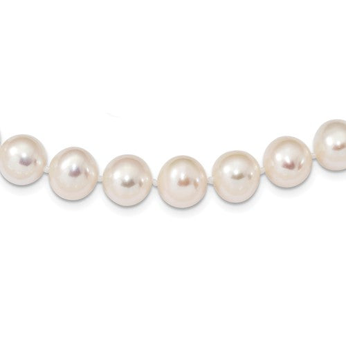 SS 7.25" 9-10mm White Freshwater Cultured Pearl Bracelet
