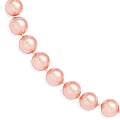 SS 7.5" 10-11mm Pink Shell Bead Bracelet