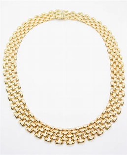 Gold Panther Link Fancy Necklace
